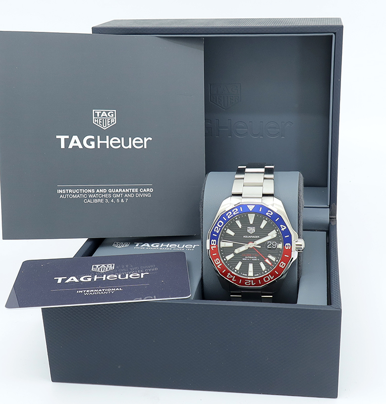 Tag Heuer ref WAY201F Steel Auto 43mm Black Dial Aquaracer Pepsi